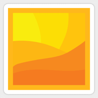 Minimalist Orange Sunset Gradient Vector Abstract Pattern Sticker